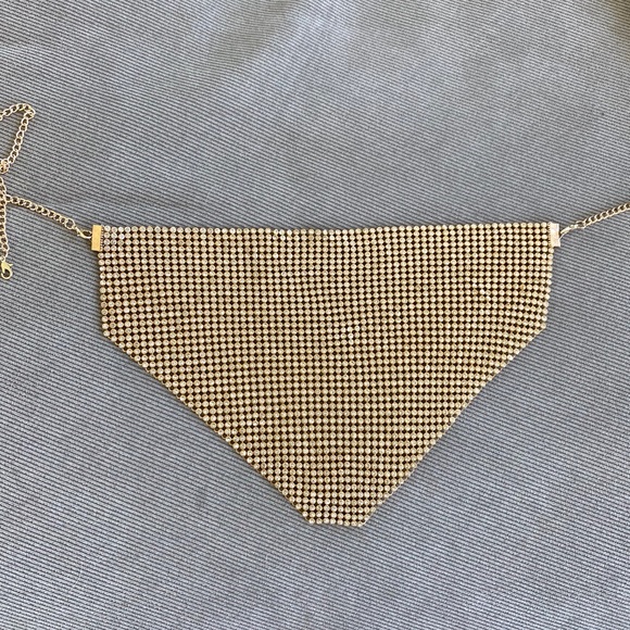 Gold rhinestone face mask - Picture 3 of 5